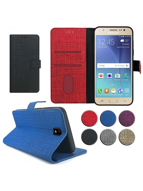 Samsung Galaxy J3 Pro (J330) Kılıf FitCase Fabric Kapaklı Cüzdanl…