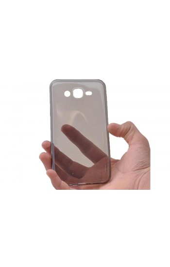 Samsung Galaxy J7 Core (J701) Kılıf Soft Silikon Şeffaf-Siyah Arka Kapa…