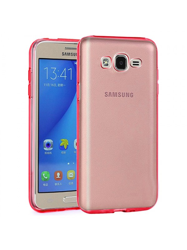 Samsung Galaxy On5 (G5520) Kılıf Soft Silikon Şeffaf-Kırmızı Ark…