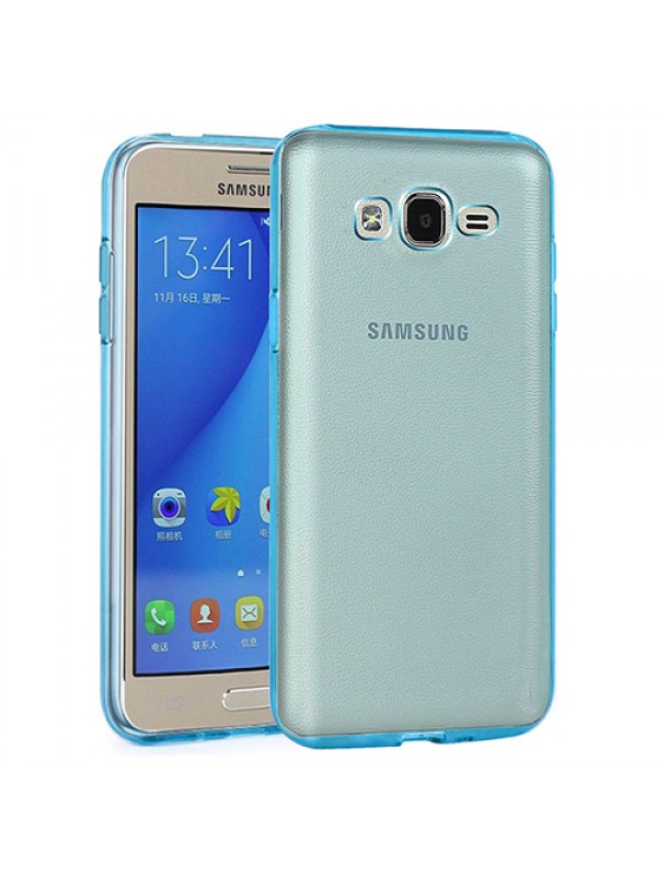 Samsung Galaxy On5 (G5520) Kılıf Soft Silikon Şeffaf-Mavi Arka…