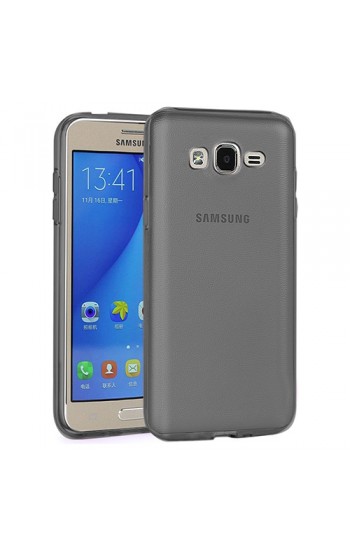 Samsung Galaxy On5 (G5520) Kılıf Soft Silikon Şeffaf-Siyah Arka Kapak