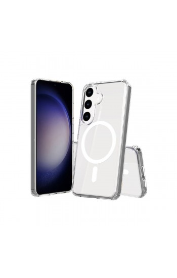 Samsung Galaxy S24 FE Kılıf Magsafe Özellikli Şeffaf Silikon Kapak Samsung Galaxy S24 FE Kılıf Magsafe Özellikli Şeffaf Silikon Kapak