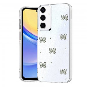 Samsung Galaxy S24 FE / S25 FE Kılıf Fiyonk Desenli Şeffaf Kapak