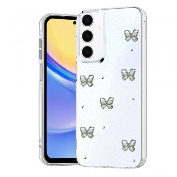 Samsung Galaxy S24 FE Kılıf Fiyonk Desenli Şeffaf Kapak