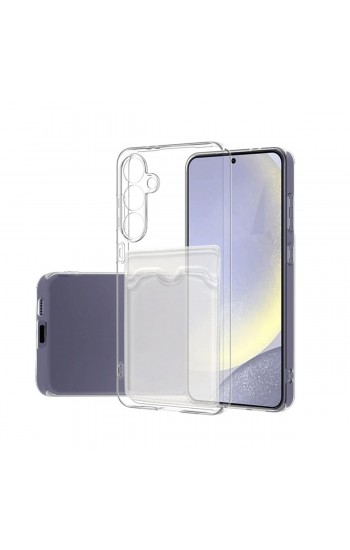 Samsung Galaxy S24 Kılıf Cardy Şeffaf Kartlık Cepli Kapak