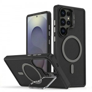 Samsung Galaxy S24 Ultra Kılıf Armor Seri Magsafe Uyumlu Stand Özellikli Kamera Lensli Kapak