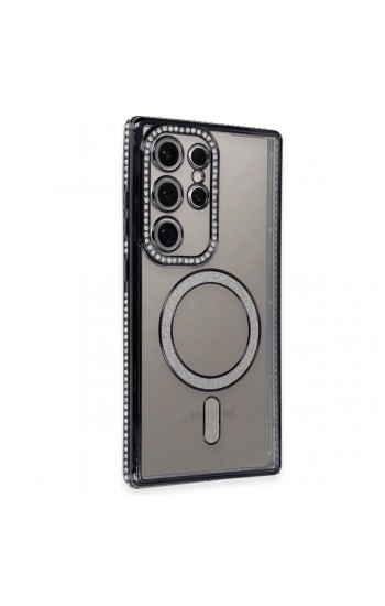 Samsung Galaxy S24 Ultra Kılıf Joke Seri Magsafe Özellikli Taşlı Simli Silikon Kapak