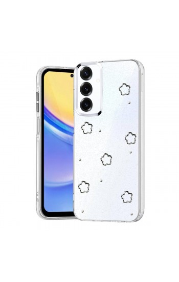 Samsung Galaxy S25 FE Kılıf Fiyonk Desenli Şeffaf Kapak