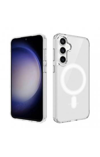 Samsung Galaxy S25 FE Kılıf Magnetic Seri Magsafe Özellikli Silikon Şeffaf