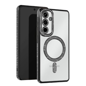 Samsung Galaxy S25 Kılıf Joke Seri Magsafe Özellikli Taşlı Simli Silikon Kapak