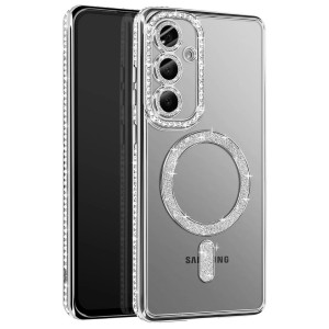 Samsung Galaxy S26 Kılıf Joke Seri Magsafe Özellikli Taşlı Simli Silikon Kapak