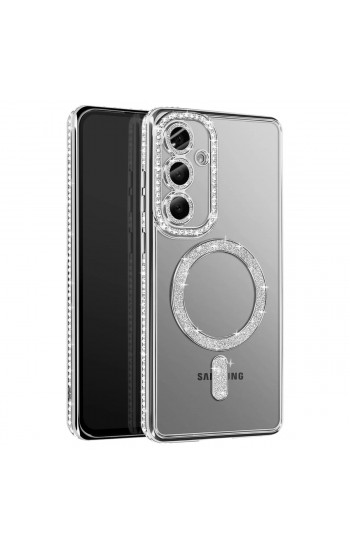 Samsung Galaxy S26 Kılıf Joke Seri Magsafe Özellikli Taşlı Simli Sili&hellip;