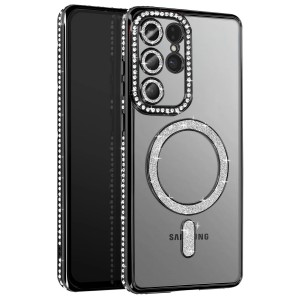Samsung Galaxy S26 Ultra Kılıf Joke Seri Magsafe Özellikli Taşlı Simli Silikon Kapak