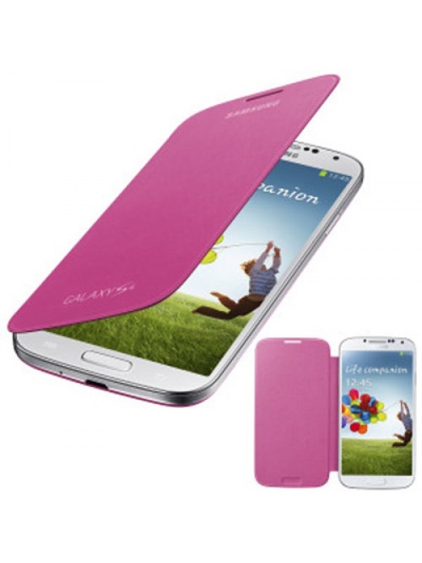 Samsung Galaxy S4 (I9500) Orjinal Flip Cover Kılıf Pembe