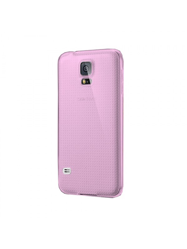 Samsung Galaxy S5 (G900) Kılıf Soft Silikon Şeffaf-Pembe Arka Kapak…