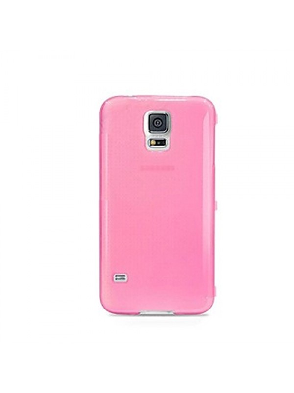 Samsung Galaxy S5 Mini (G800) Kılıf Soft Silikon Şeffaf-Pembe Arka &hellip;