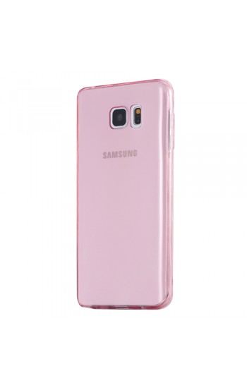 Samsung Galaxy S6 EDGE (G925) Kılıf Soft Silikon Şeffaf-Pembe Arka Kapa…