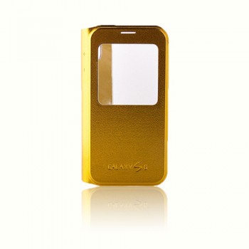 Samsung Galaxy S6 Yan Kapaklı TPU Flip Wallet Kılıf Gold Samsung Galaxy S6 Yan Kapaklı TPU Flip Wallet Kılıf Gold