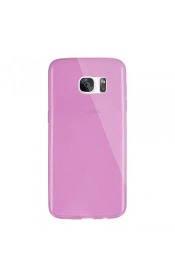 Samsung Galaxy S7 EDGE Kılıf Soft Silikon Şeffaf-Pembe Arka Kapak…