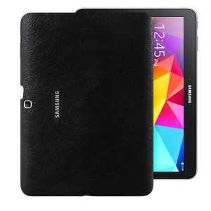 Samsung Galaxy Tab 4 T530 10.1" Kılıf Deri Dokulu Silikon Arka Kapak Siyah