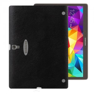 Samsung Galaxy Tab S T800 10.5" Kılıf Deri Dokulu Silikon Arka Kapak Siyah