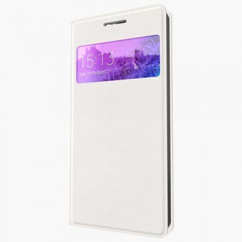 Samsung I9190 S4 Mini S View Dikişli Deri Pencereli Uyku Modlu Kılıf Beyaz Samsung I9190 S4 Mini S View Dikişli Deri Pencereli Uyku Modlu Kılıf Beyaz
