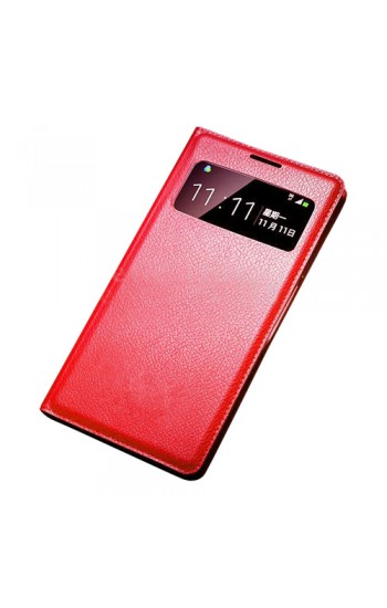 Samsung I9500 Galaxy S4 S View Dikişli Deri Pencereli Kılıf Kırmızı… Samsung I9500 Galaxy S4 S View Dikişli Deri Pencereli Kılıf Kırmızı…