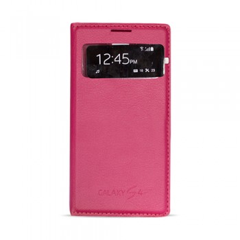 Samsung I9500 Galaxy S4 S View Dikişli Deri Pencereli Kılıf Kırmızı Samsung I9500 Galaxy S4 S View Dikişli Deri Pencereli Kılıf Kırmızı