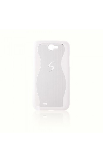 Samsung N7100 Note 2 Koruyucu Metal Arka Kapak S Logolu Beyaz&hellip;