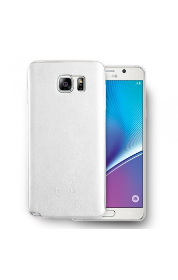 Samsung Note 5 N920 Kılıf Deri Dokulu Arka Kapak Beyaz