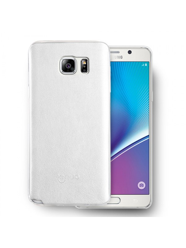 Samsung Note 5 N920 Kılıf Deri Dokulu Arka Kapak Beyaz&hellip;