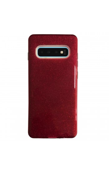 Samsung S10 (G973) 3in1 Simli Silikon Arka Kapak Bordo