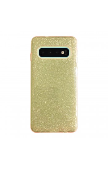 Samsung S10 (G973) 3in1 Simli Silikon Arka Kapak Gold…