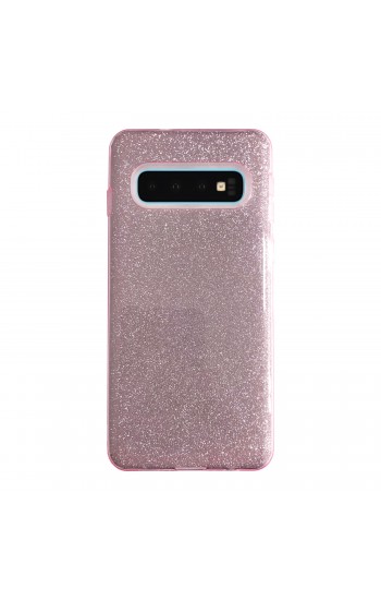 Samsung S10 (G973) 3in1 Simli Silikon Arka Kapak Pembe