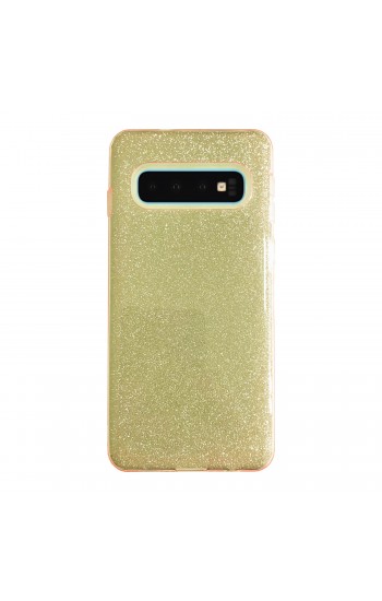 Samsung S10 Plus (G975) 3in1 Simli Silikon Arka Kapak Gold…