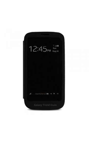 Samsung S7562 Galaxy Trend Tam Camlı Pencereli Kılıf Siyah… Samsung S7562 Galaxy Trend Tam Camlı Pencereli Kılıf Siyah…