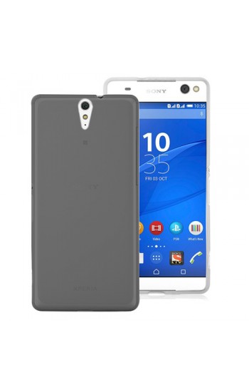 Sony Xperia C5 Ultra Kılıf Soft Silikon Şeffaf-Siyah Arka Kapak…