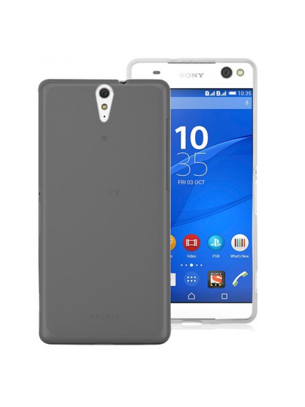 Sony Xperia C5 Ultra Kılıf Soft Silikon Şeffaf-Siyah Arka Kapak…