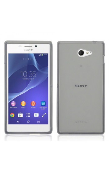 Sony Xperia M2 Kılıf Soft Silikon Şeffaf-Siyah Arka Kapak…