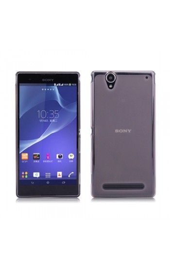 Sony Xperia T2 Ultra Kılıf Soft Silikon Şeffaf-Siyah Arka Kapak…