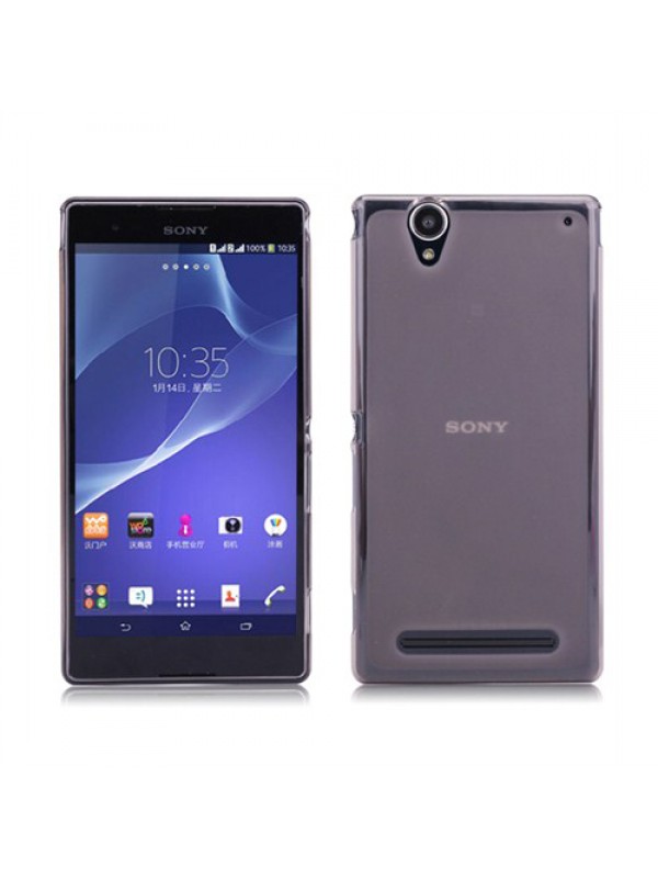 Sony Xperia T2 Ultra Kılıf Soft Silikon Şeffaf-Siyah Arka Kapak…