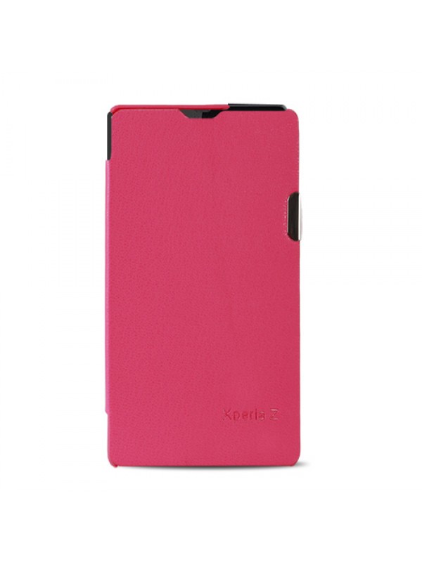 Sony Xperıa Z L36H Mıknatıslı Flip Case Kılıf Pembe