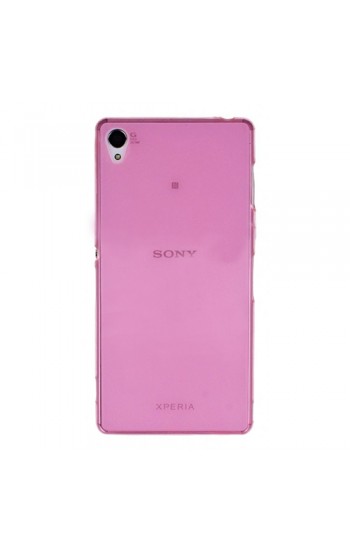 Sony Xperia Z3 Kılıf Soft Silikon Şeffaf-Pembe Arka Kapak…