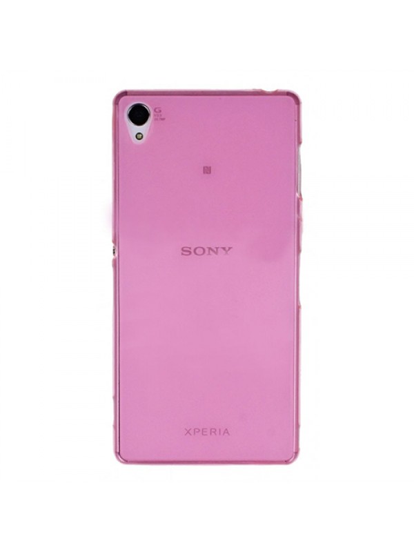 Sony Xperia Z3 Kılıf Soft Silikon Şeffaf-Pembe Arka Kapak…