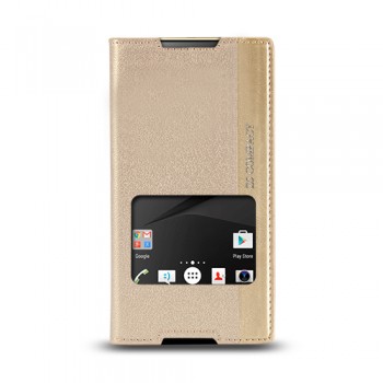 Sony Xperia Z5 Compact Gizli Mıknatıslı Pencereli Magnum Kılıf Gold Sony Xperia Z5 Compact Gizli Mıknatıslı Pencereli Magnum Kılıf Gold