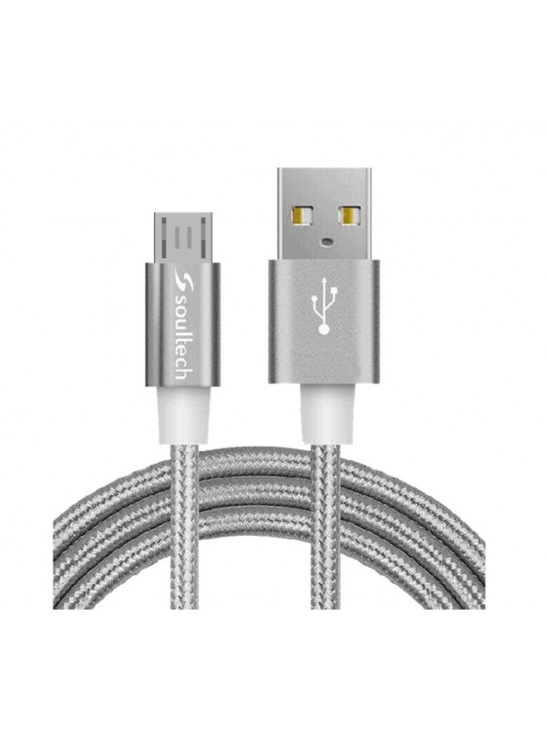 Soultech DK036G Micro USB 2A Örgü Data ve Şarj Kablosu Gümüş…