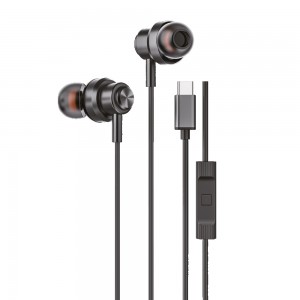 Soundme LS725A Type-C Girişli Metal Başlıklı Mıknatıslı Kablolu Kulaklık - Koyu Gri