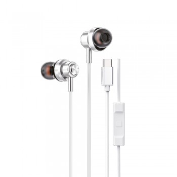 Soundme LS725M Type-C Girişli Metal Başlıklı Mıknatıslı Kablolu Kulaklık - Gümüş