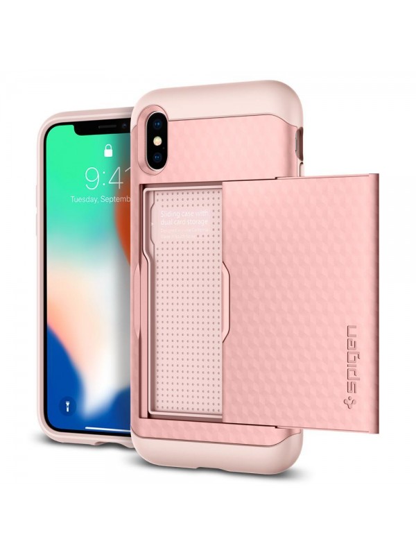Spigen iPhone X/XS Kılıf Crystal Wallet Arka Kapak Rose Gold&hellip;