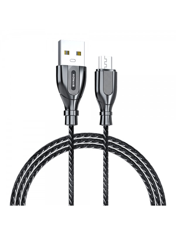 Syrox C121M Ultron Metal Örgü Micro USB Data/Şarj Kablosu 2.0A 1mt Siya…